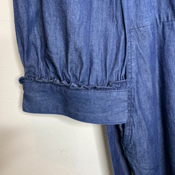 Draper James Tie Waist Jumpsuit in Chambray Sz XL - Picture 9 of 10